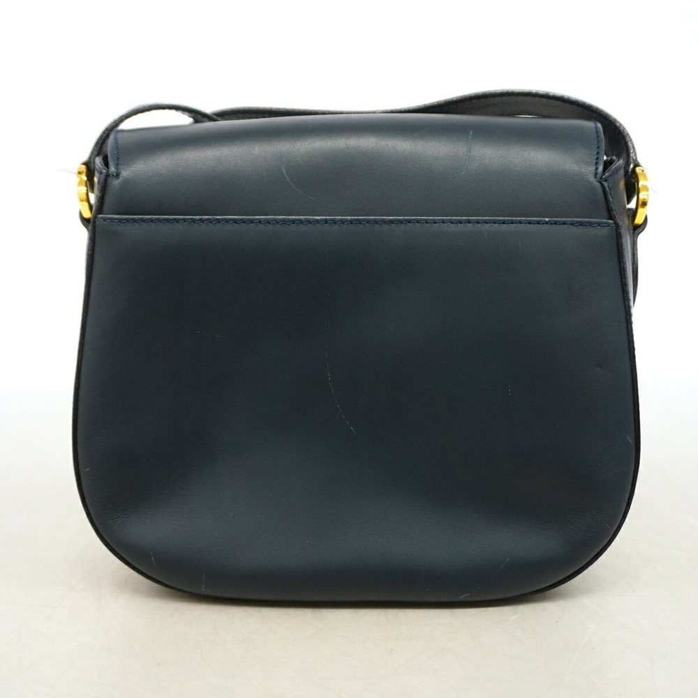 Salvatore Ferragamo Gancini Leather Shoulder Bag, Navy, Women's - Picture 12 of 12